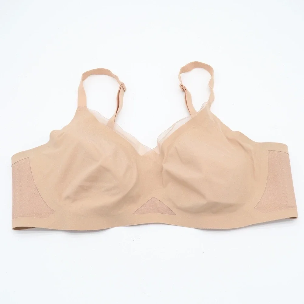 Honeylove Crossover Bra Sand Tan Wireless Seamless Support Size XL